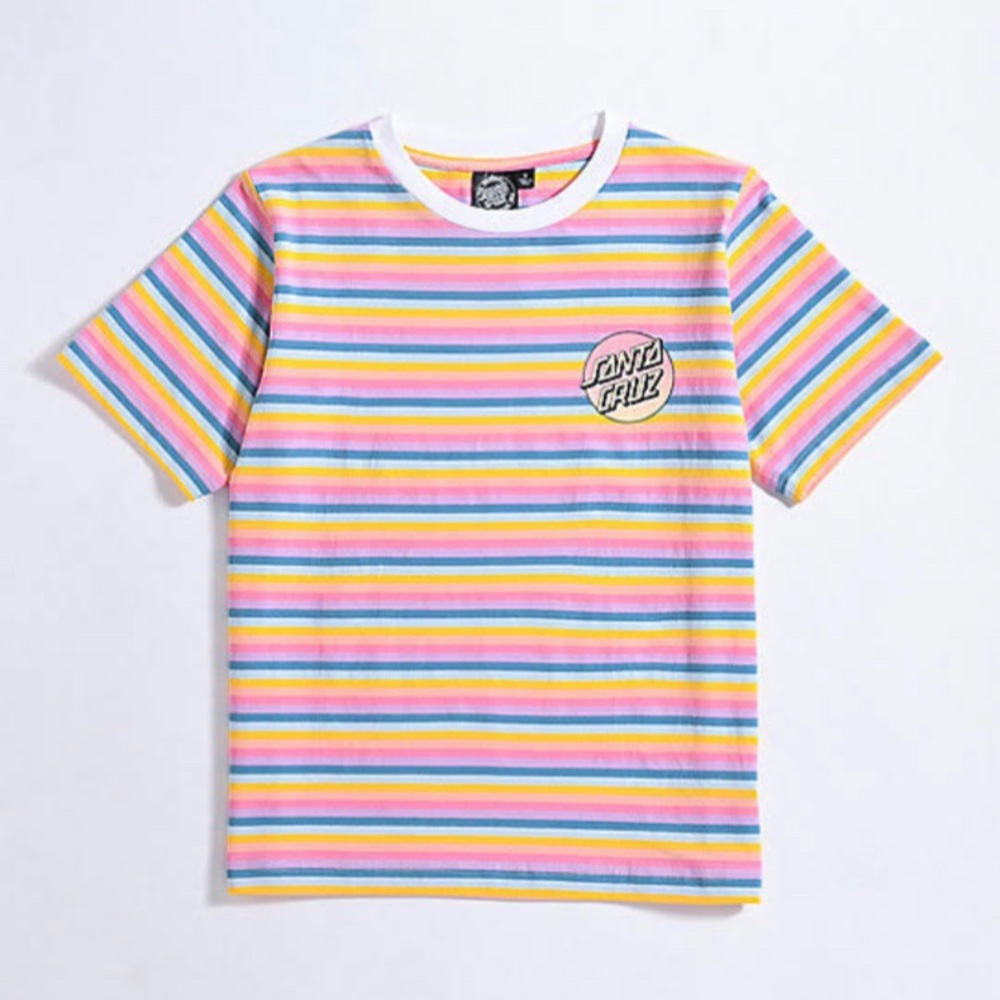 •Santa Cruz Gradient Dot Rainbow Stripe T-Shirt •